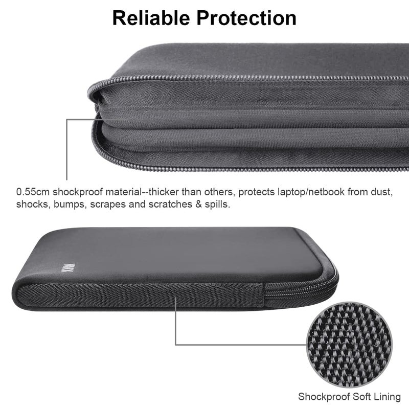 Arvok 17-17.3 Inch Laptop Sleeve Multi-Color & Size Choices Case/Water-Resistant Neoprene Notebook Computer Pocket Tablet Briefcase Carrying Bag/Pouch Skin Cover for HP/Dell/Lenovo/Asus/Acer, Grey - Image 4